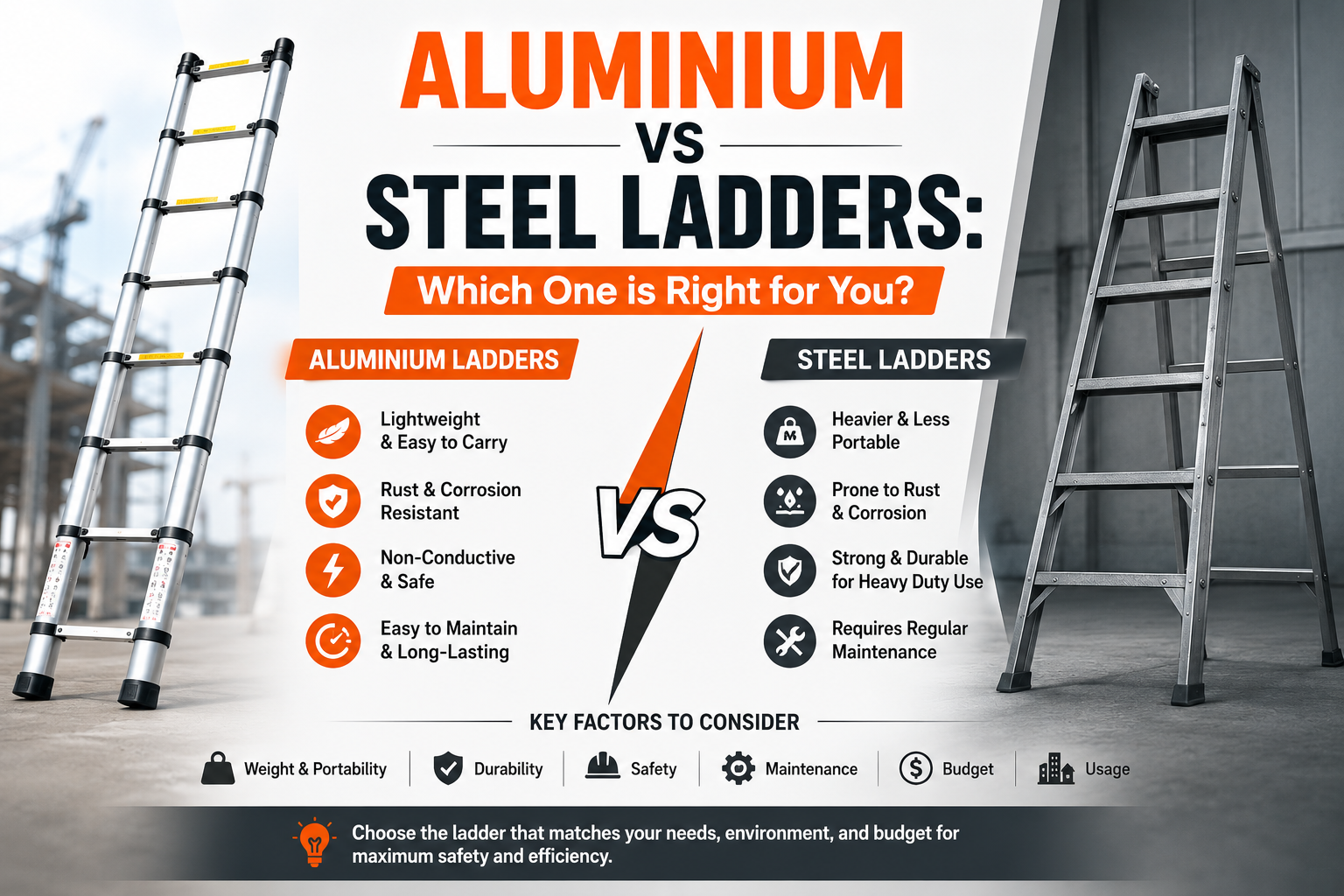 Aluminium vs Steel Ladders